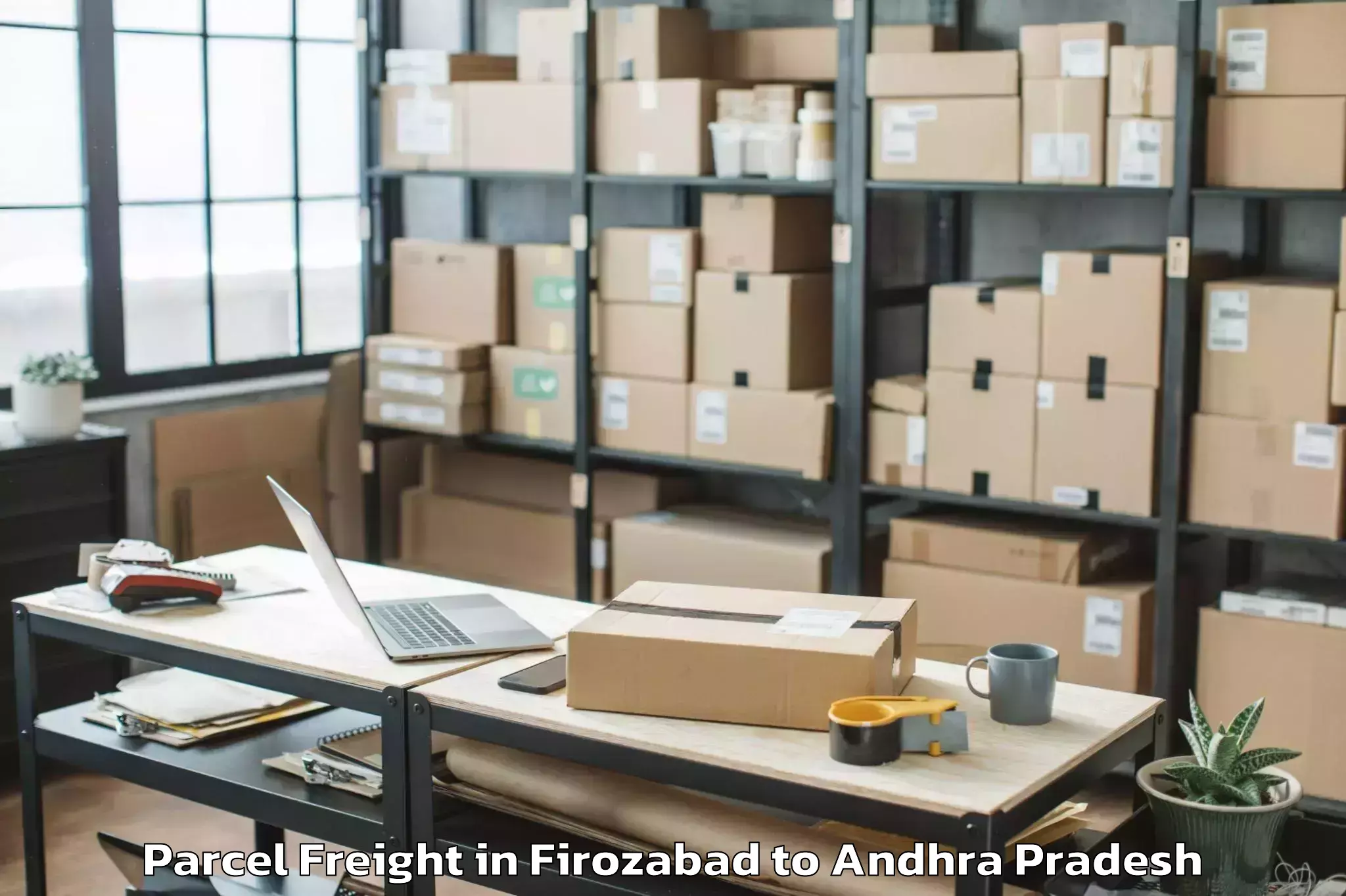 Top Firozabad to Pellakuru Parcel Freight Available